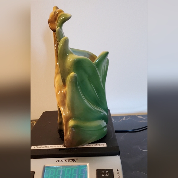 Vintage Giraffe with 🌴 Tropical Palm Ceramic Planter & Vase - Picture 8 of 16